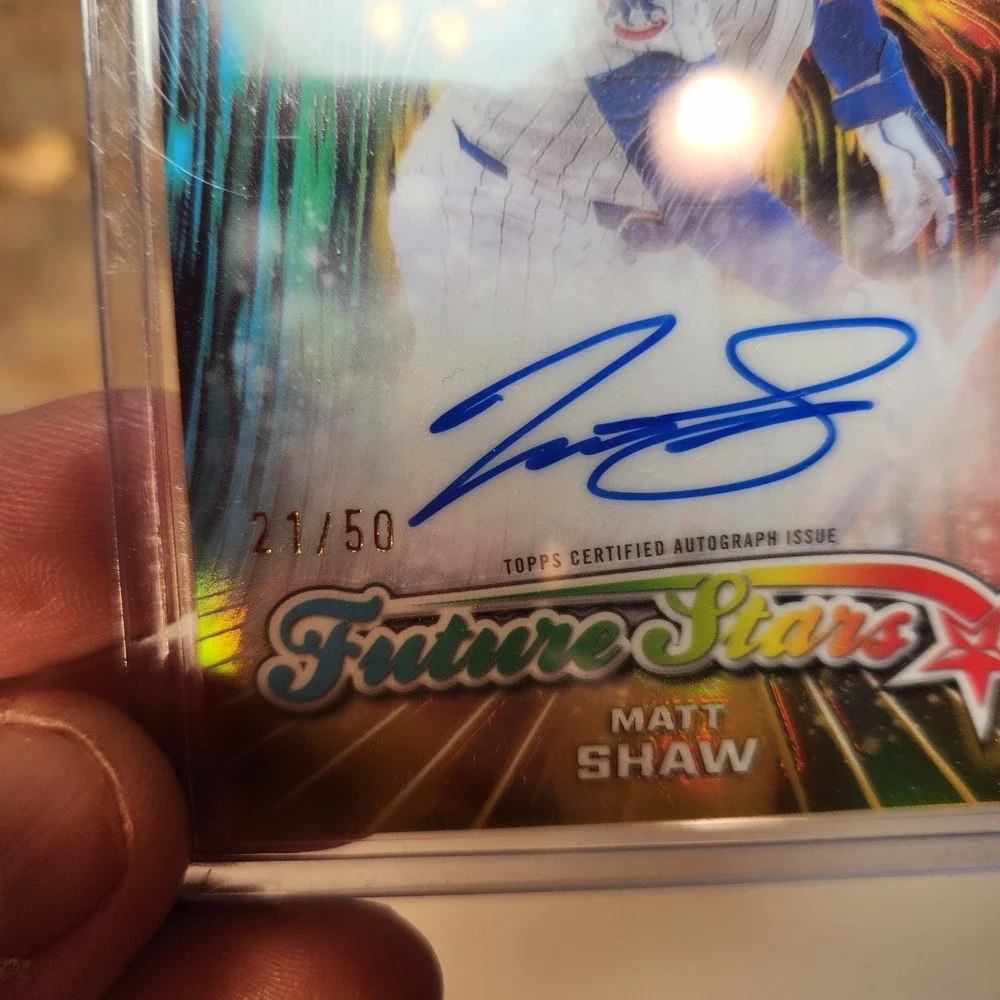 2026 Topps Chrome Matt Shaw Future Stars Gold Refractor Auto /50 Cubs